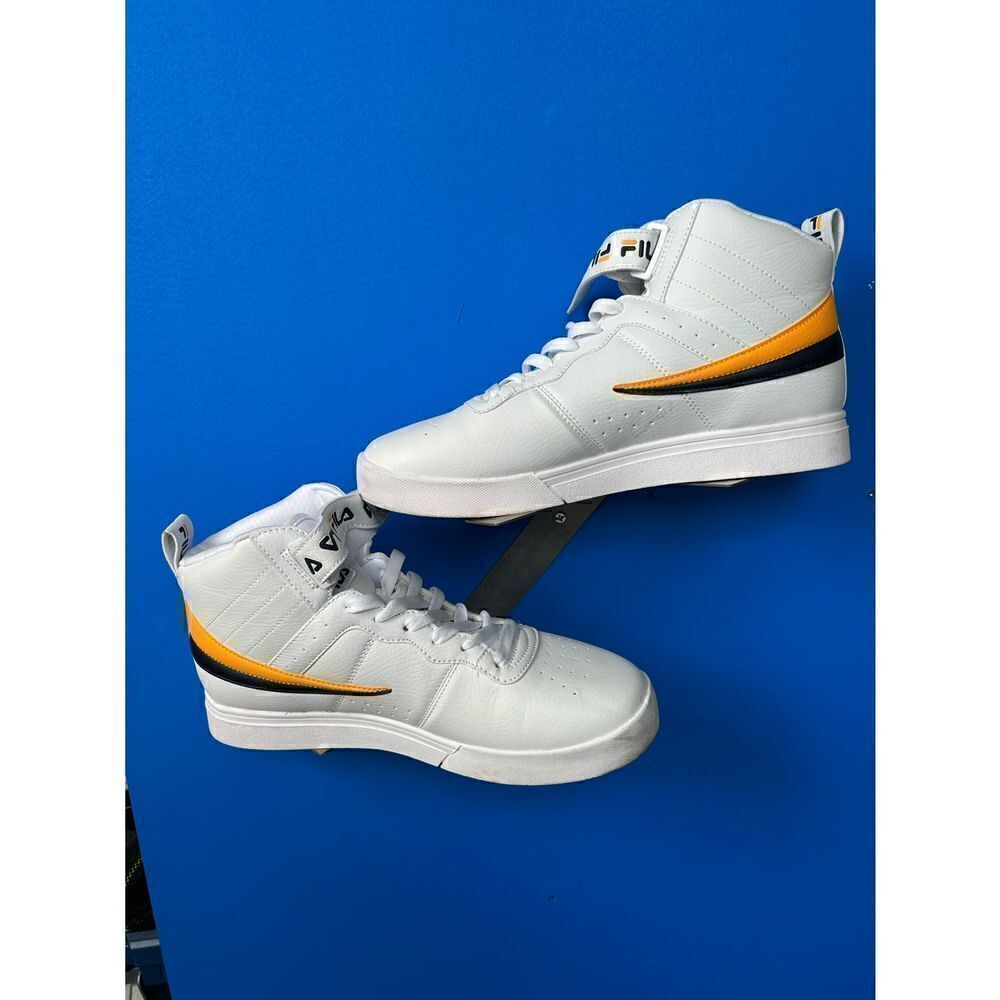 Fila Men's F-13v - White/Yelow/Fila Back - Fashion Sneakers - Sz: 10